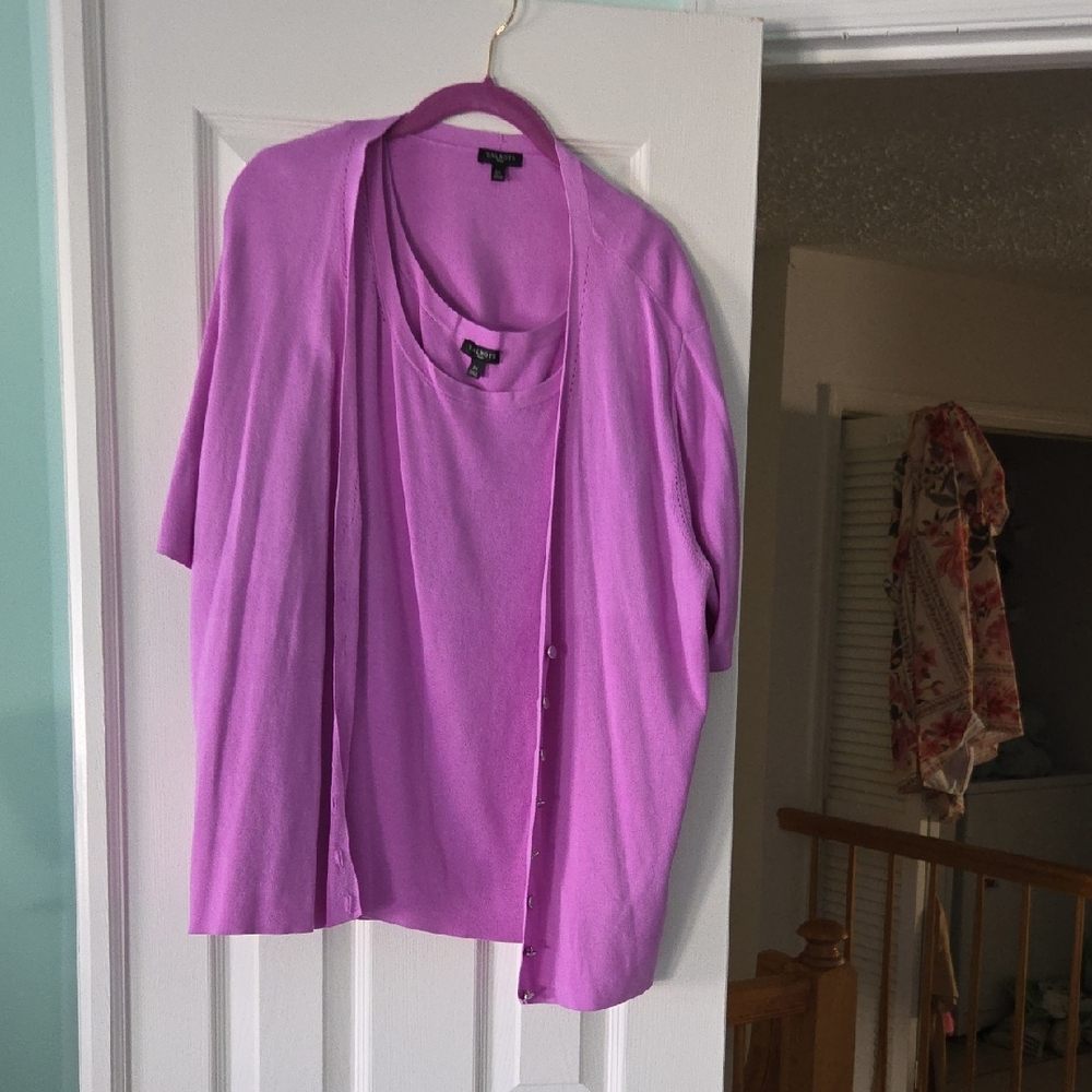 Talbots Women's Pink Cardigan Sweater Set